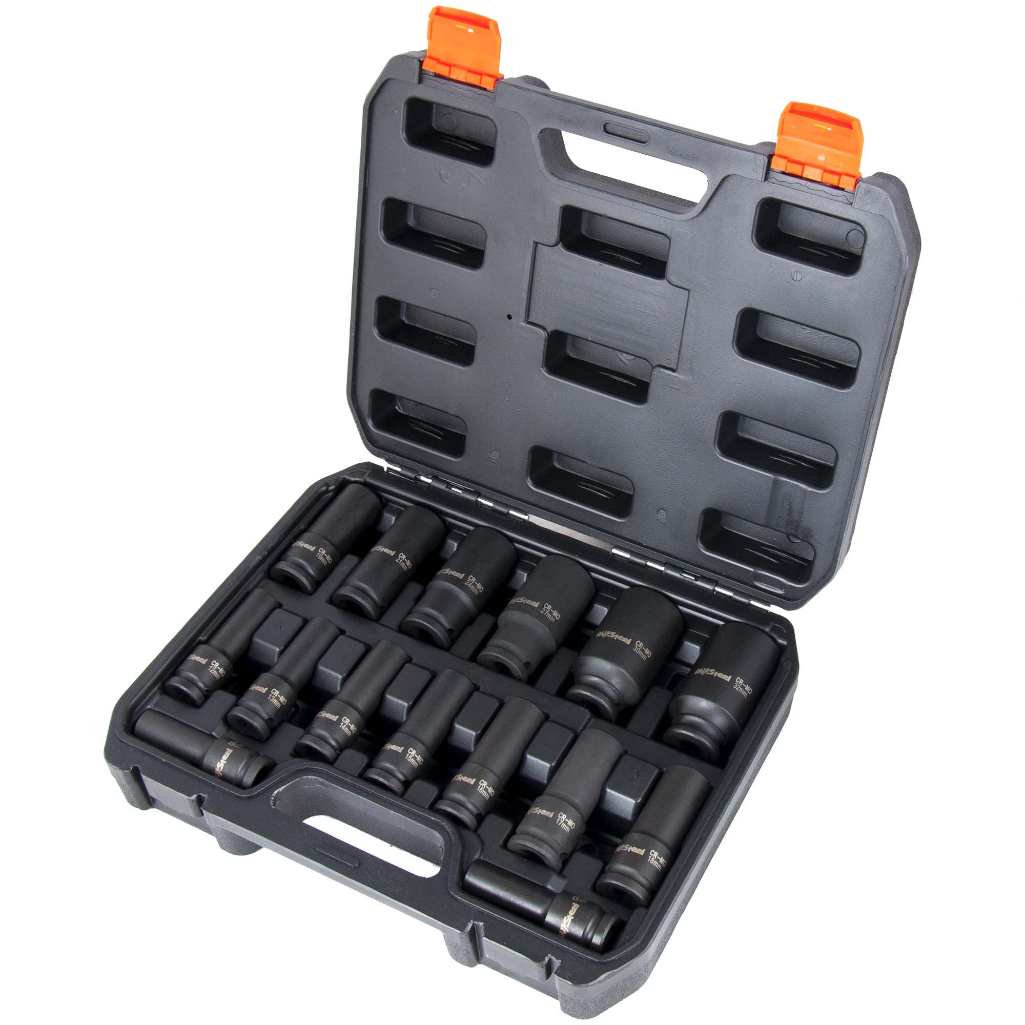 набор ударных головок 1/2" удлиненных 15 предметов 10-32мм