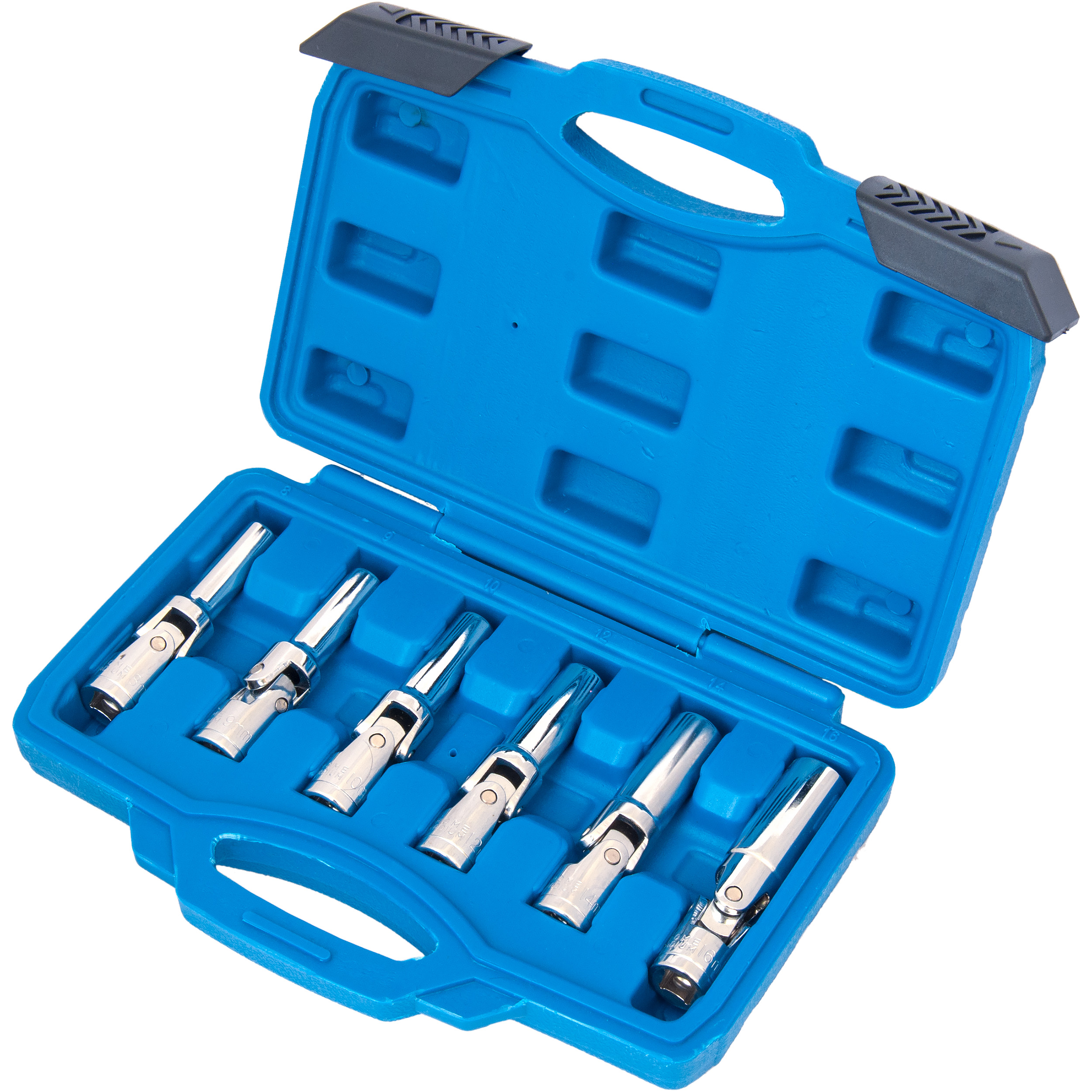 набор 6-гранных шарнирных головок 3/8"dr для свечей накала (8-16мм)