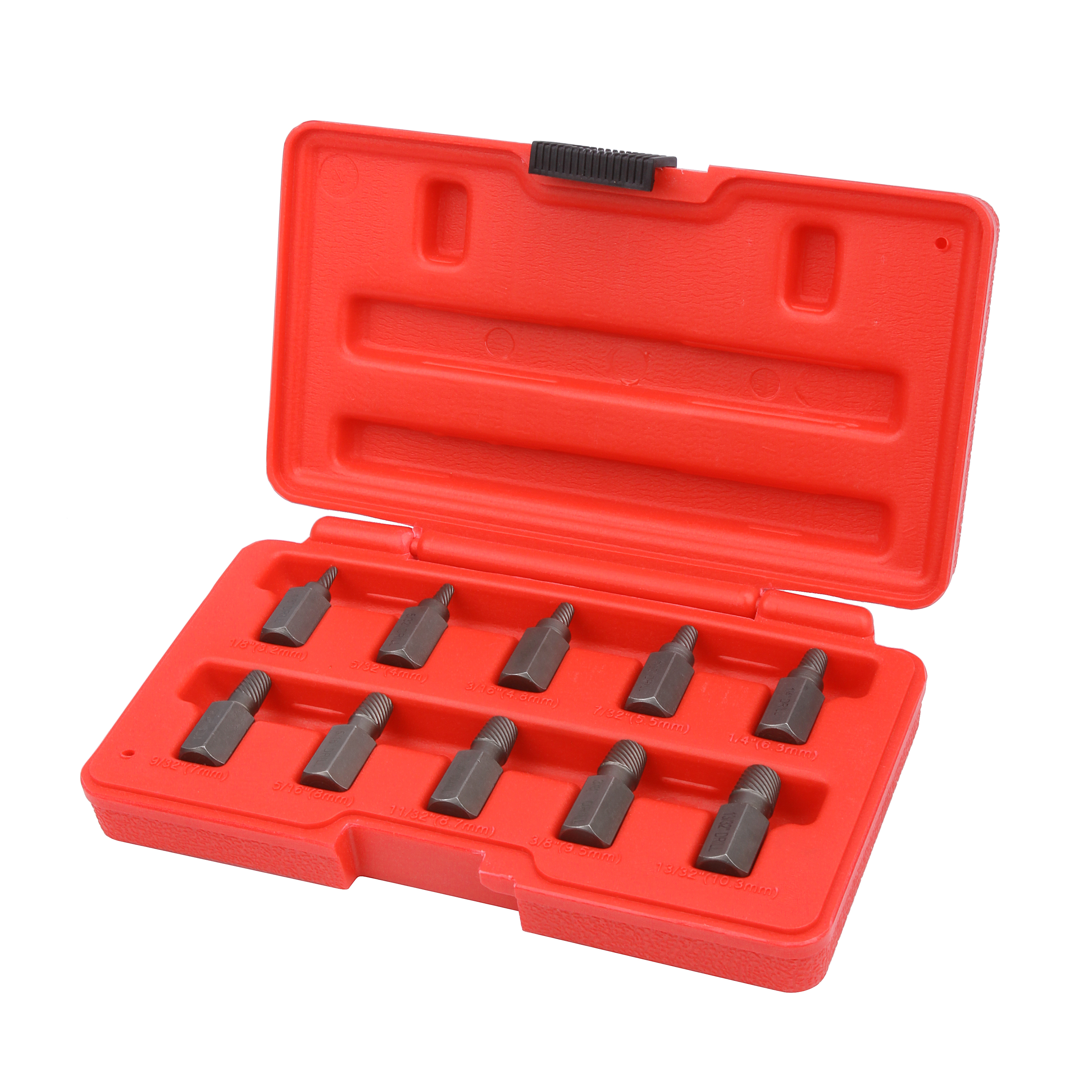 Набор экстракторов для демонтажа обломанных болтов, шпилек 1/8"-13/32", 10 предметов "AV Steel" AV-921087