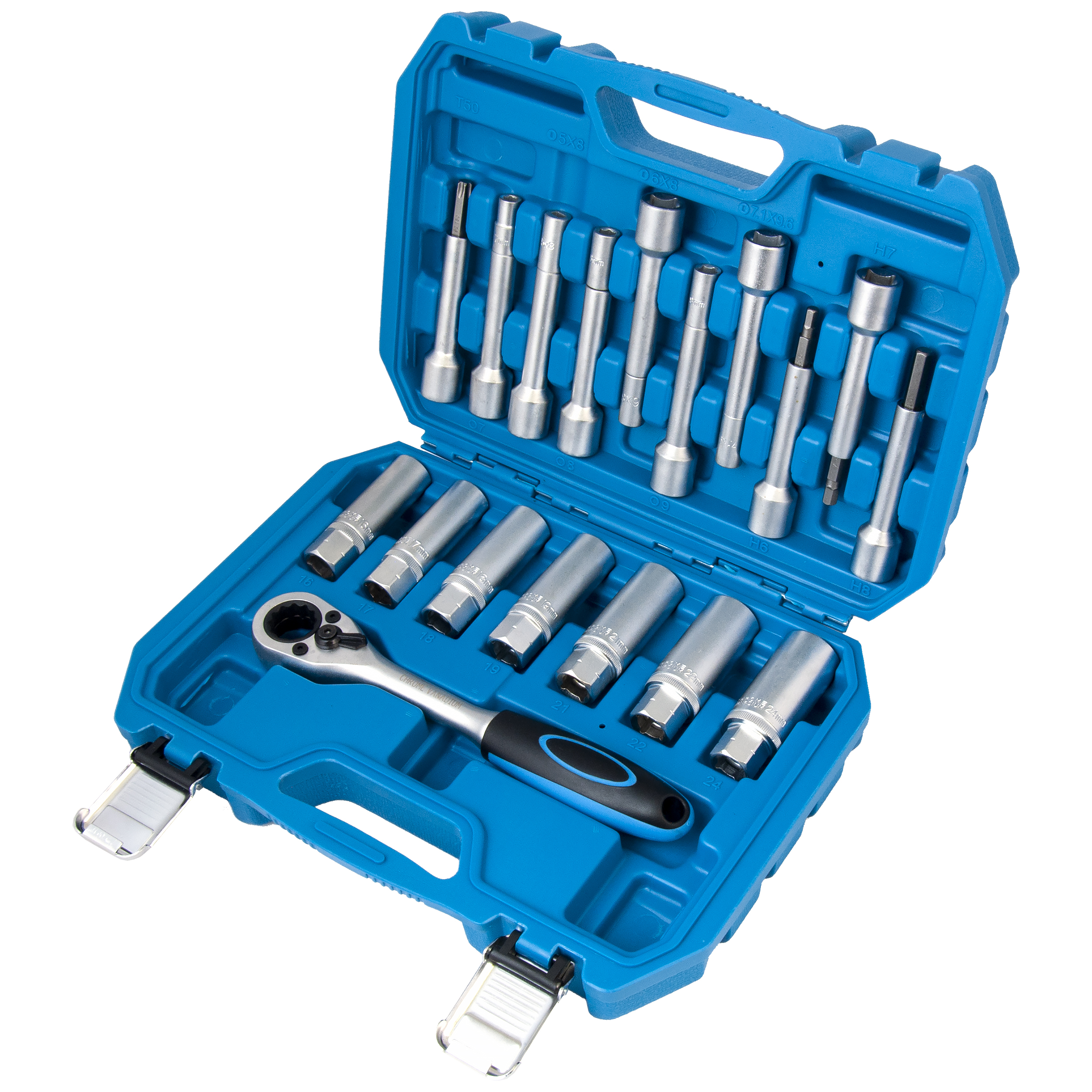 набор инструмента для разбора стоек с проходной трещоткой, 18 предметов