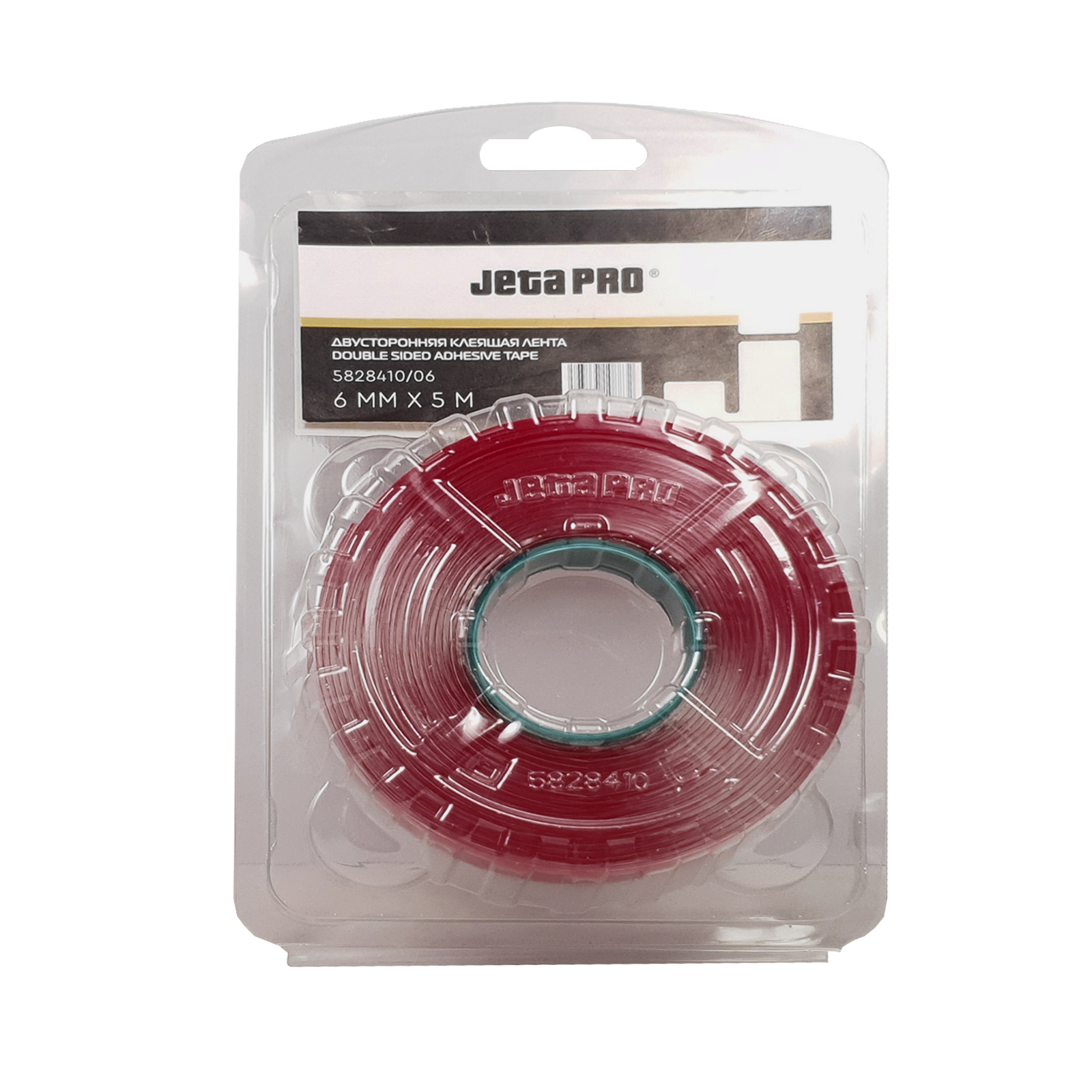 Лента пенакриловая двусторонняя для постоянной фиксации 6 мм х 5 м JETAPRO D8410 /1 шт/