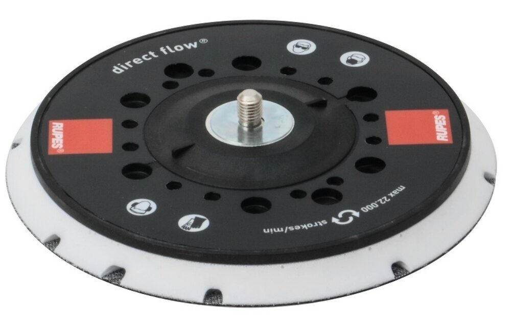 981.600 Диск-подошва шлифовальная NEW SLIM, d150мм, 5/16" - М, жесткая (чёрная), MULTIHOLE, липучка Velcro, для машинок RUPES BR, TA, RA