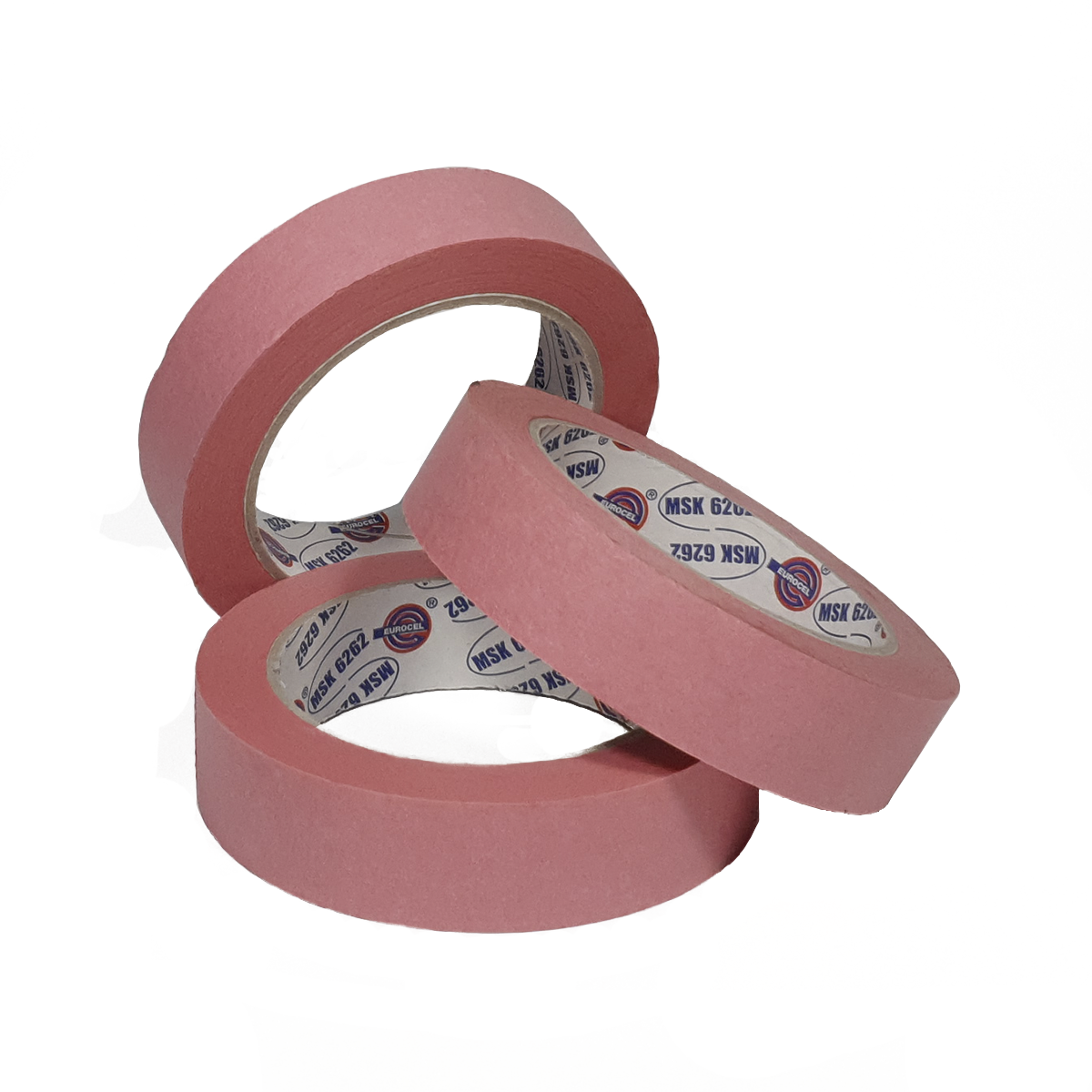 Лента маскирующая розовая Eurocel 25мм х 40 м 80 Со - 30 мин, MSK 6262/25,/36 шт/блистер 9 шт/
